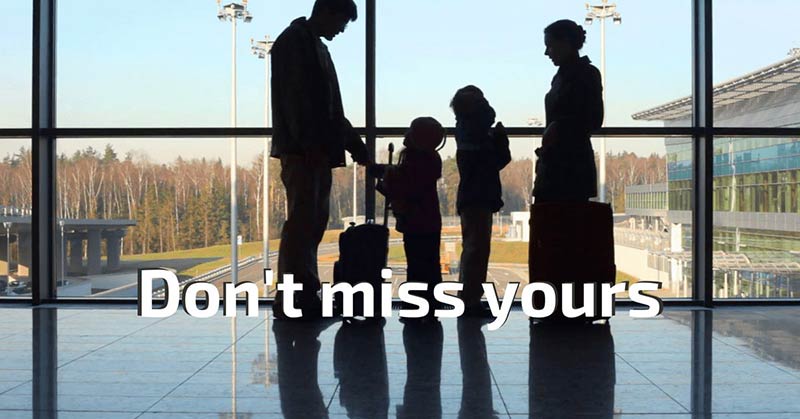 Holiday time, don’t miss your flight