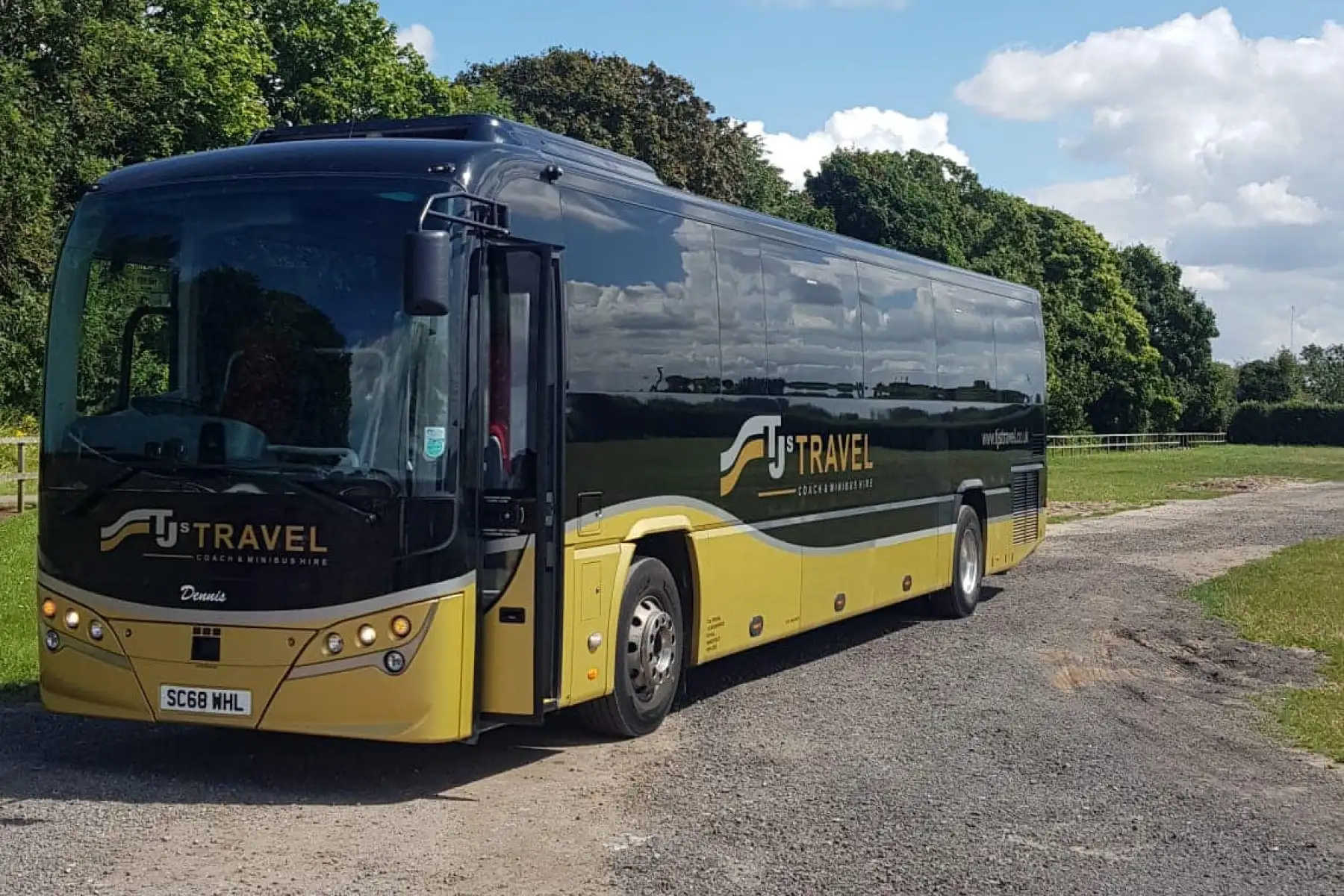 Dennis Luxury Black & Gold Coach 72 Seater